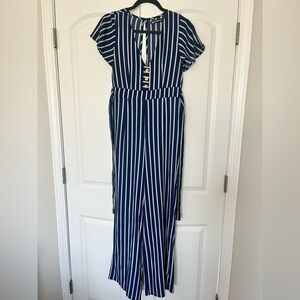 Jumpsuit- blue and white striped